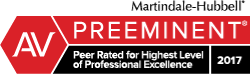 Martindale-Hubbell | AV | Preeminent | Peer Rated For Highest Level of Professional Excellence | 2017